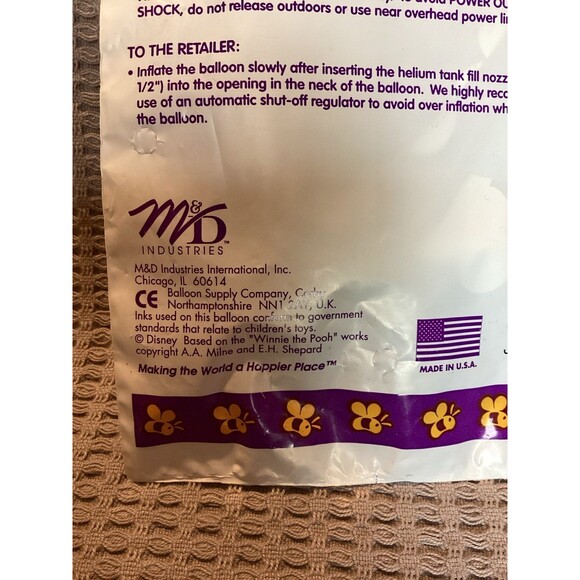 Pooh Large Self Sealing Helium Balloons Happy Birthday & Get Well Eyeore Made US - Picture 4 of 9